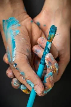 Painter's hands Stock Photos