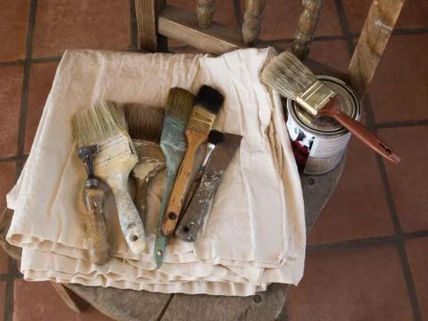 Painter's paintbrushes Stock Photos