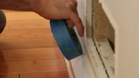 Painters Tape Being Applied Stock Footage 247508933