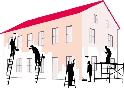 PAINTERS AT WORK [Converti] Illustrazione stock