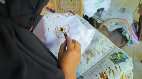 Painting Batik Stock Footage 240522460