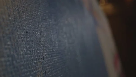Painting with Blue Paint on a Canvas Stock Footage 156532257