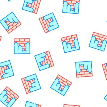 Painting brick wall vector seamless pattern イラスト素材