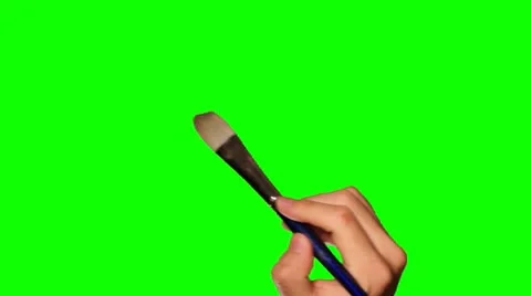 Painting With Brush - Green Screen - Ful... | Stock Video | Pond5