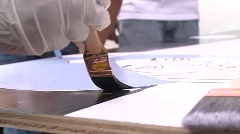 Painting on canvas Stock Footage 57714291