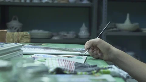 Painting on a Canvas Video stock 85630724