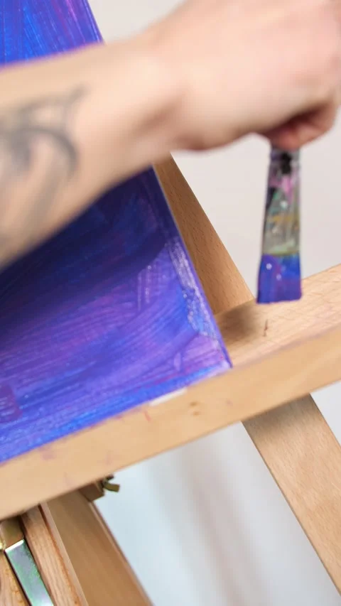 Painting on canvas Stock Footage 237280193