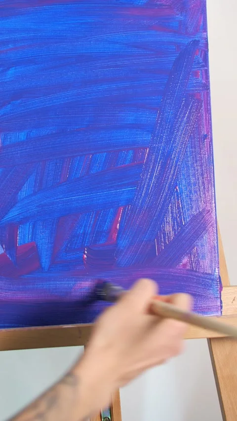 Painting on canvas Stock Footage 237280330