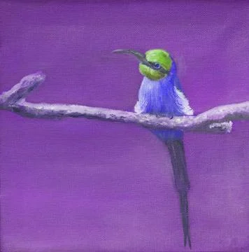 Painting of carmine bee eater Stock Illustration