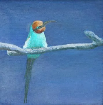 Painting of carmine bee eater Stock Illustration