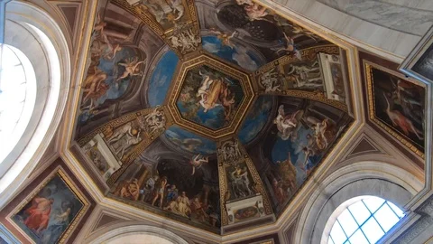 Painting in the ceilings of the Vatican Stock Footage