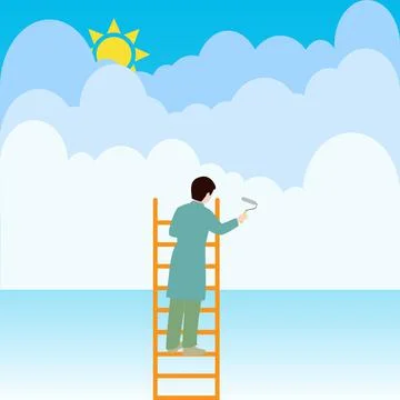 Painting clouds Stock Illustration