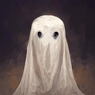 Painting of a cute ghost 스톡 일러스트