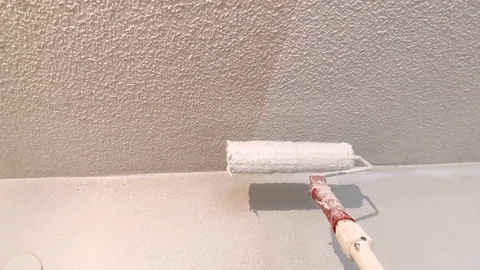 Painting dirty ceiling white Stock-Footage 104763921
