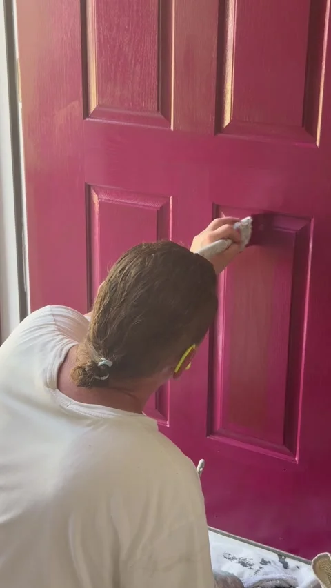 Painting door Stock Footage 345162198