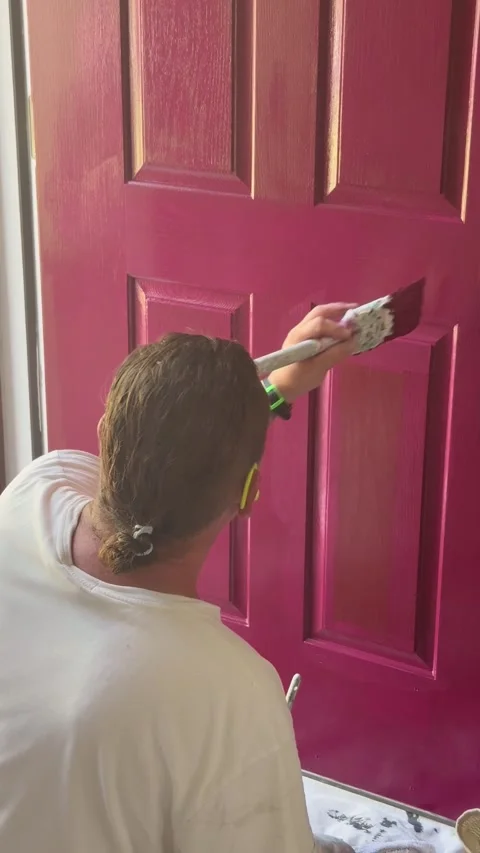 Painting door Stock Footage 345290917