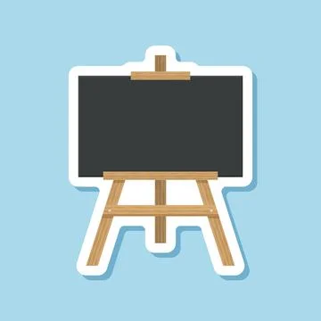 Painting easel sticker icon in flat style. Canvas vector illustration on is.. Stockillustratie