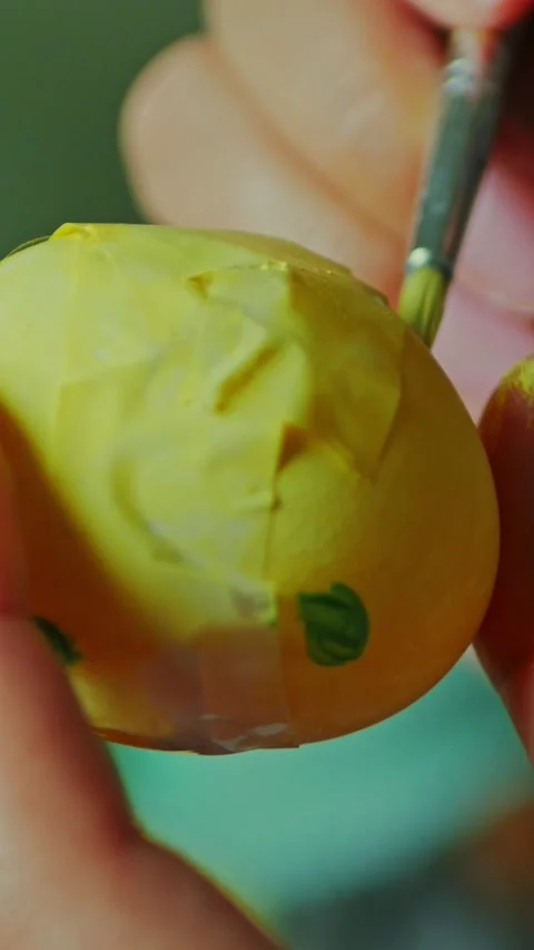 Painting Easter Egg 9:16 Aspect Ratio Stock Footage 237189316