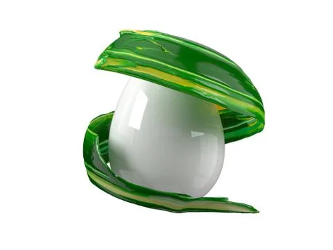 Painting easter egg. green brush stroke flowing aroun easter egg. 3d Stock Illustration