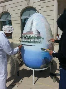 Painting an Easter egg Stock Photos