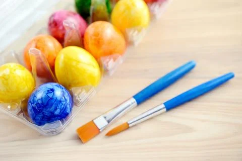 Painting easter eggs Stock Photos