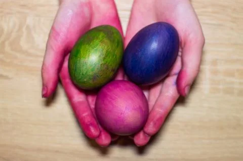 Painting easter eggs Stock Photos