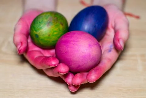 Painting easter eggs Stock Photos