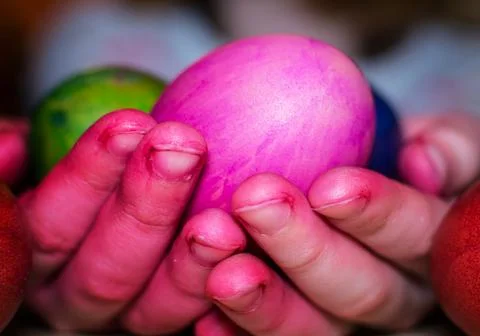Painting easter eggs Stock Photos