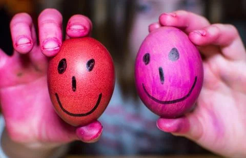 Painting easter eggs Stock Photos