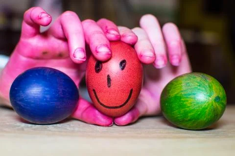 Painting easter eggs Stock Photos