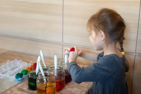 Painting Easter eggs Stock Photos