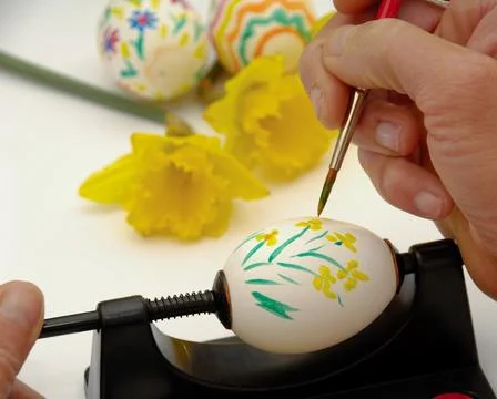Painting easter eggs Stock Photos