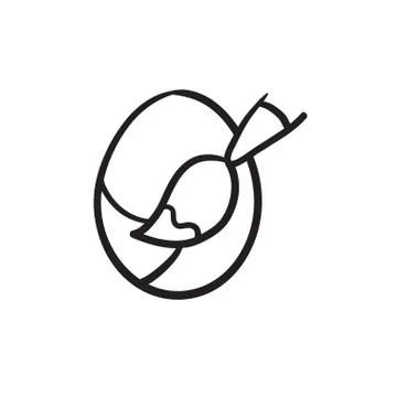 Painting of easter eggs sketch icon Illustrazione stock