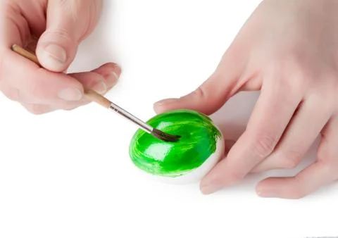 Painting an egg Foto stock