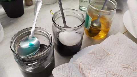 Painting eggs for Easter, close-up, tradition Stock Footage 254063787