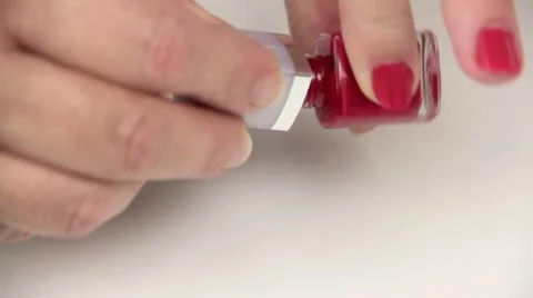 Painting Fingernails 3 Stock Footage 10892265