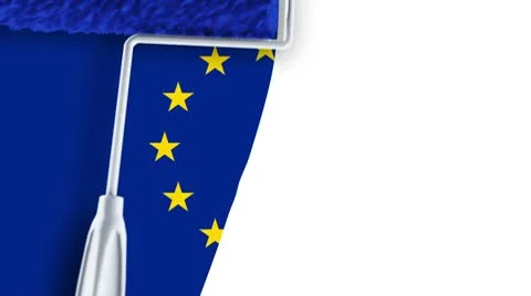 Painting Flag EU Video stock 10803308