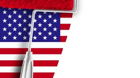 Painting Flag USA Video stock 10803012