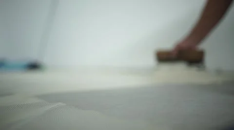 Painting the floor manwork Stock Footage 52526767