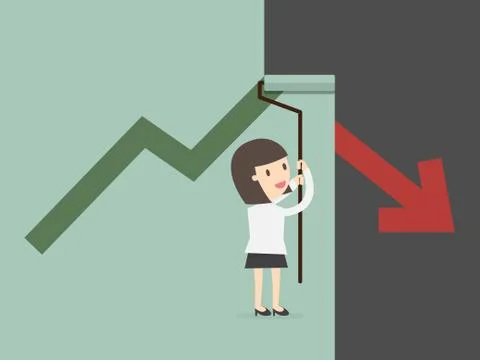 Painting growing graph Stock Illustration