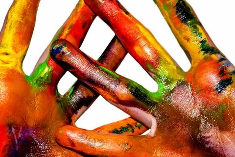 Painting hands Stock Photos