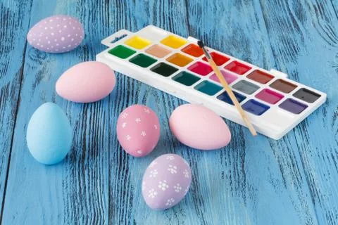 Painting hndmade easter eggs Stock Photos