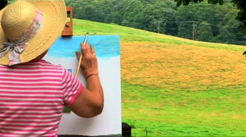 Painting as a hobby Stock Footage 153986