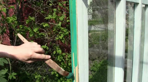 Painting the hothouse Stock Footage 24696834