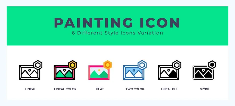 Painting icon set. Design elements for logo 스톡 일러스트