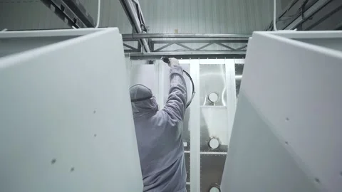 Painting iron boxes Stock Footage 139047942