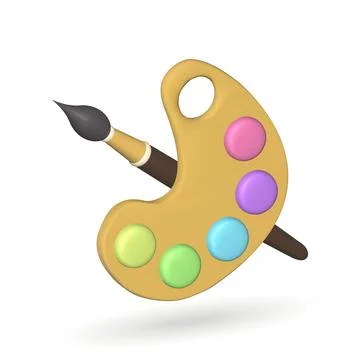 Painting kit isolated vector 3d icon. painting kit 3d illustration. Stock Illustration