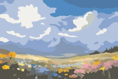 A painting of landscape 库存插图
