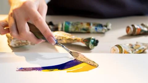 Painting lesson creative process artistic tools 写真素材