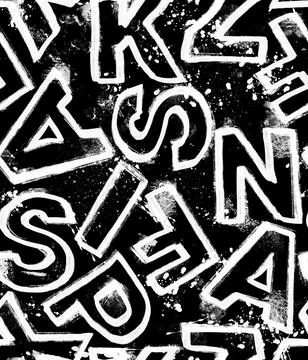 Painting letters pattern. Illustrazione stock